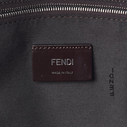 Fendi Glazed Fabric Vitello Century FF 1974 Stamp Patch Pouch Pocket Backpack Mogano Panna Black 6 of 11