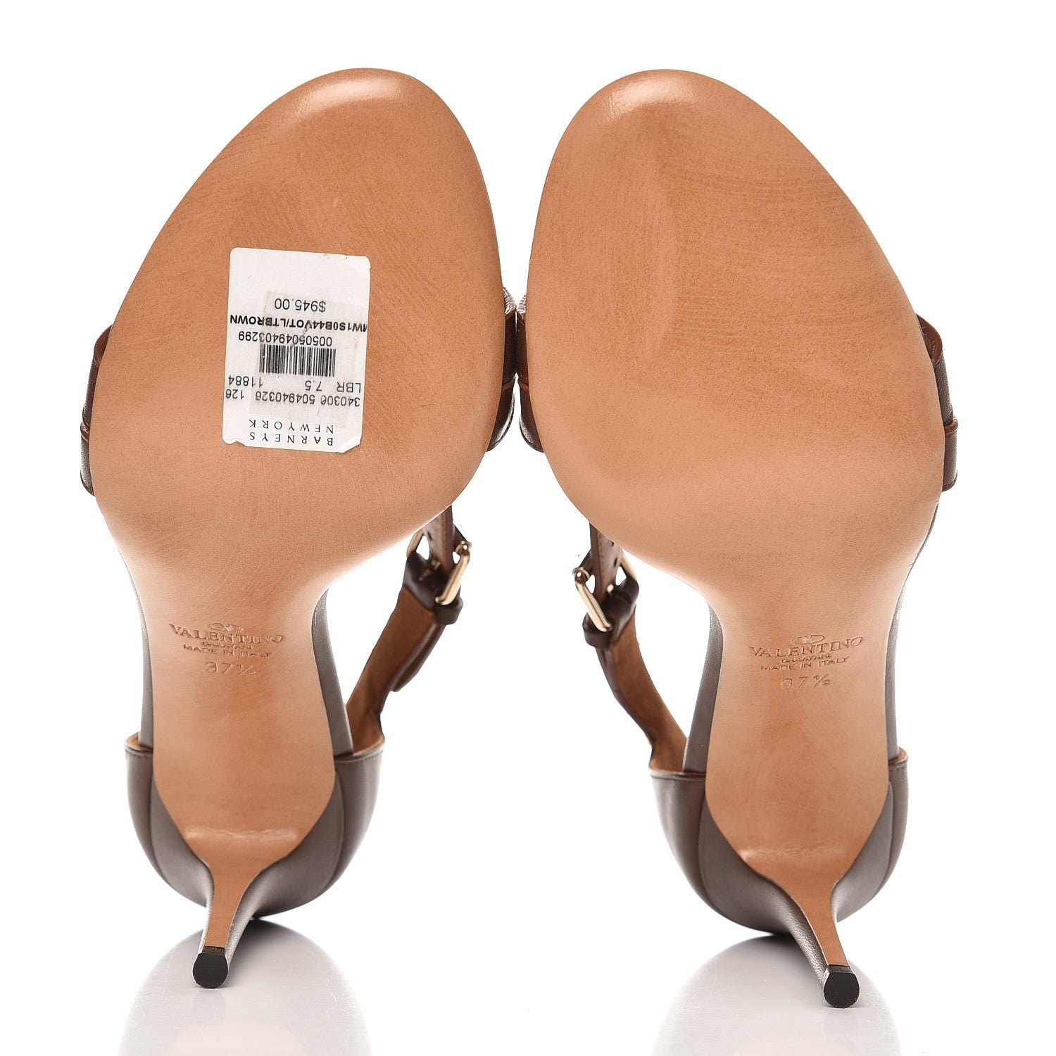 Valentino Garavani Nappa Rockstud Criss Cross 105mm Sandals 37.5 Brown 5 of 11