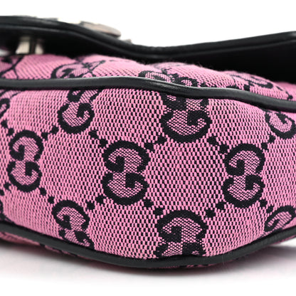 Gucci Monogram Multicolor Matelasse Diagonal Super Mini GG Marmont Shoulder Bag Pink Blue 8 of 10