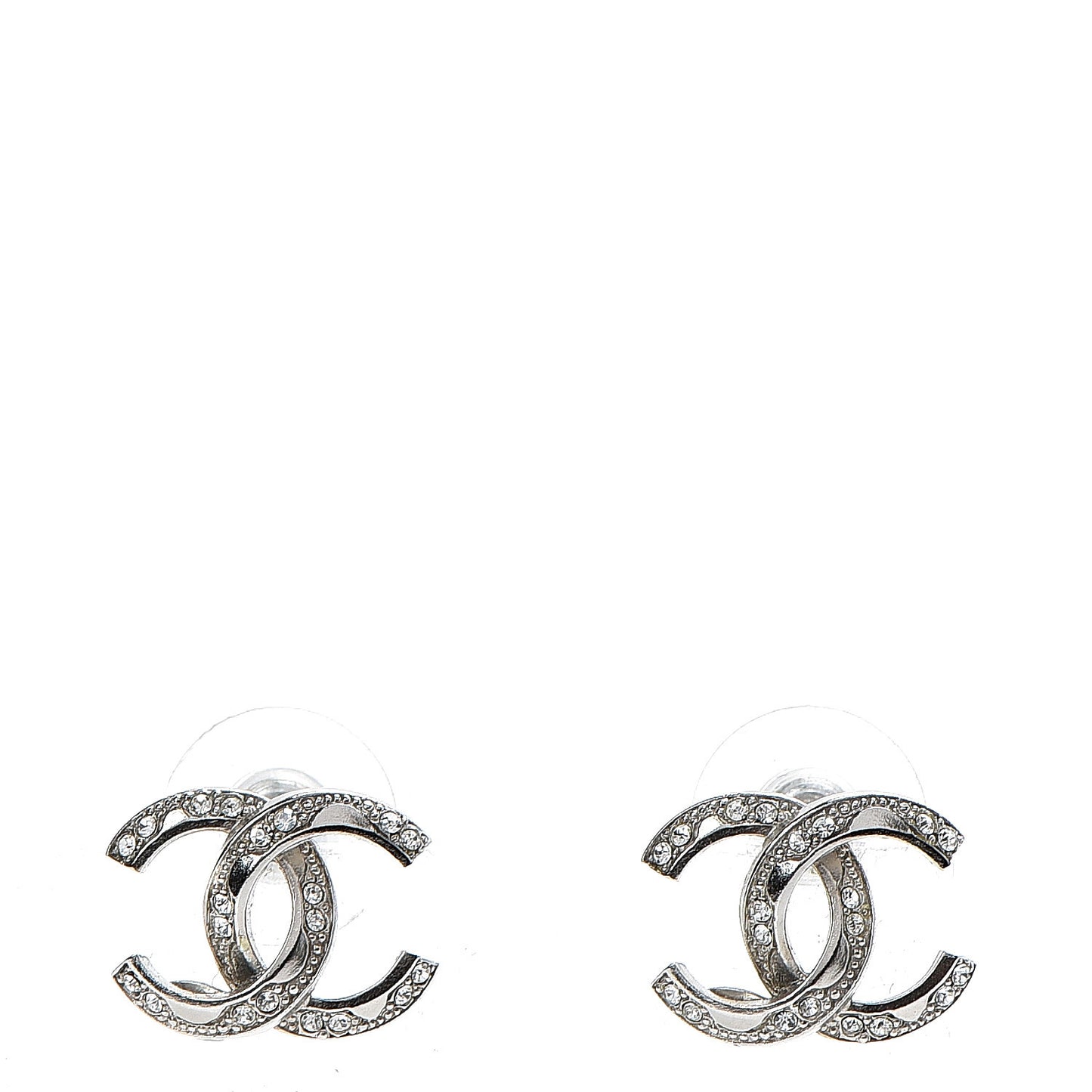 Crystal CC Earrings Silver