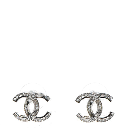 Chanel Crystal CC Earrings Silver 1 of 4