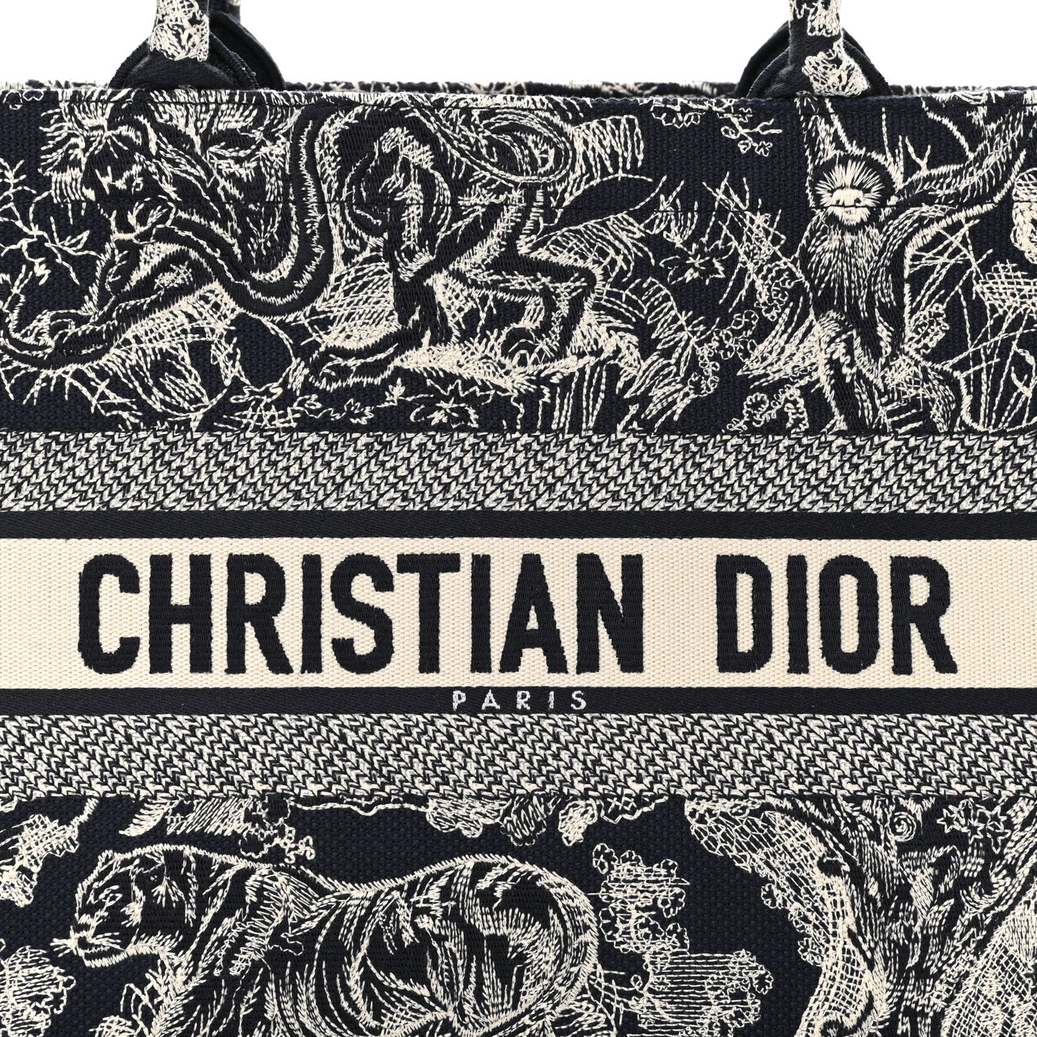 Christian Dior Canvas Embroidered Medium Dioriviera Toile De Jouy Book Tote Blue 10 of 12