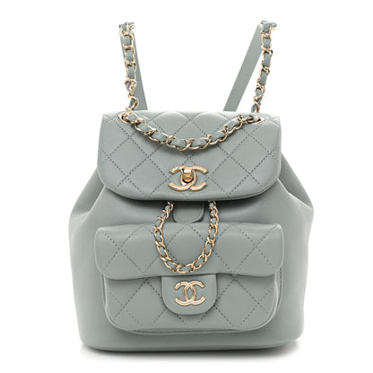 Chanel Lambskin Quilted Small Duma Drawstring Backpack Light Blue 1 of 11