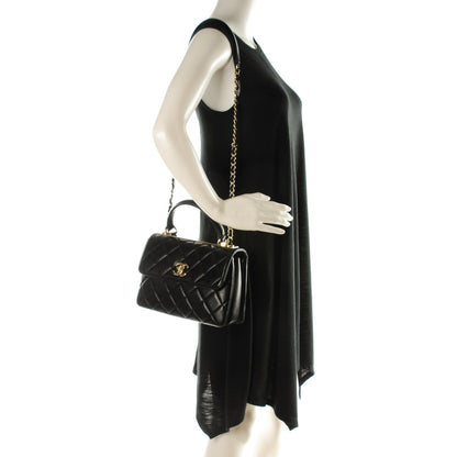 Chanel Lambskin Quilted Small Trendy CC Dual Handle Flap Bag Black 2 of 7