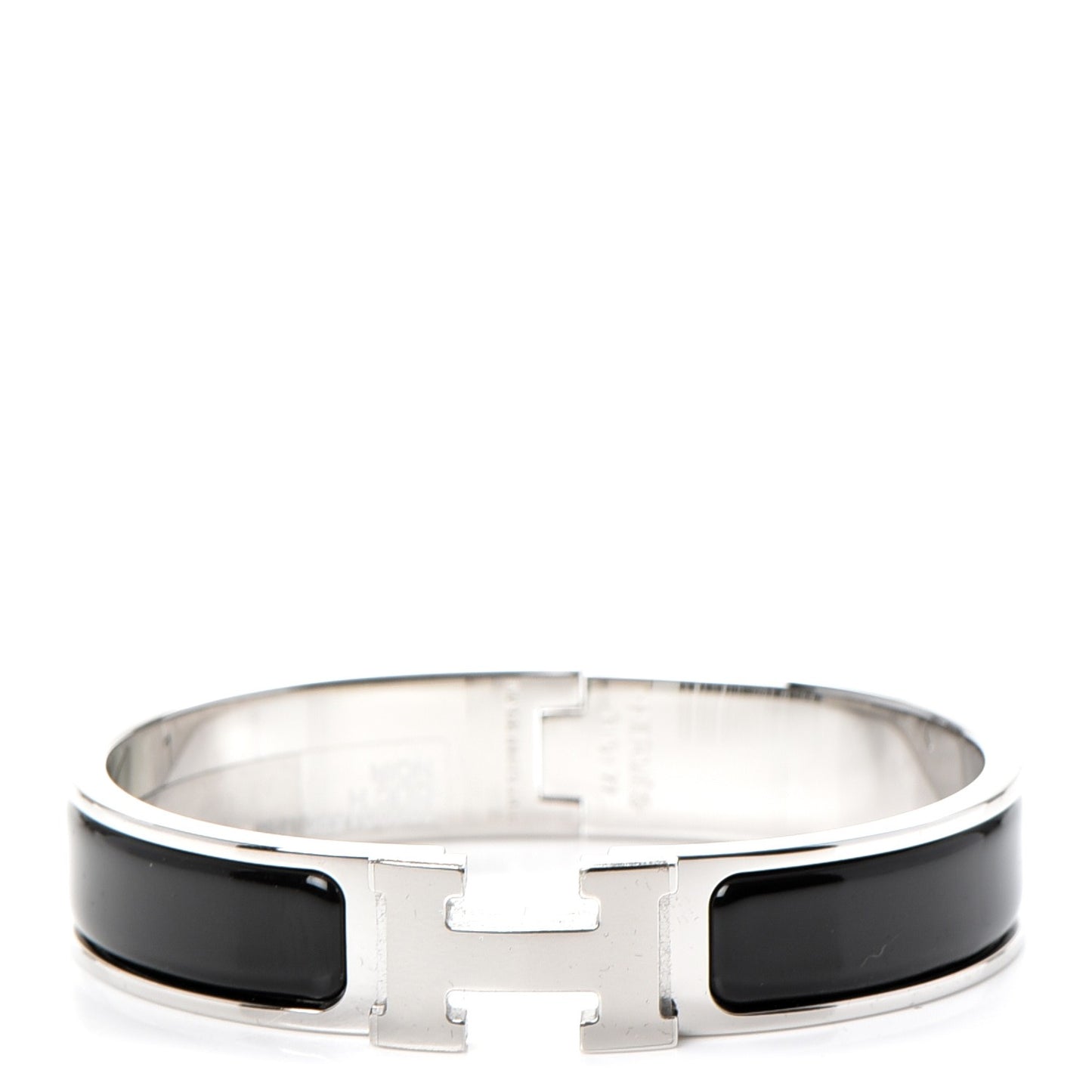 Enamel Narrow Clic Clac H Bracelet PM Black