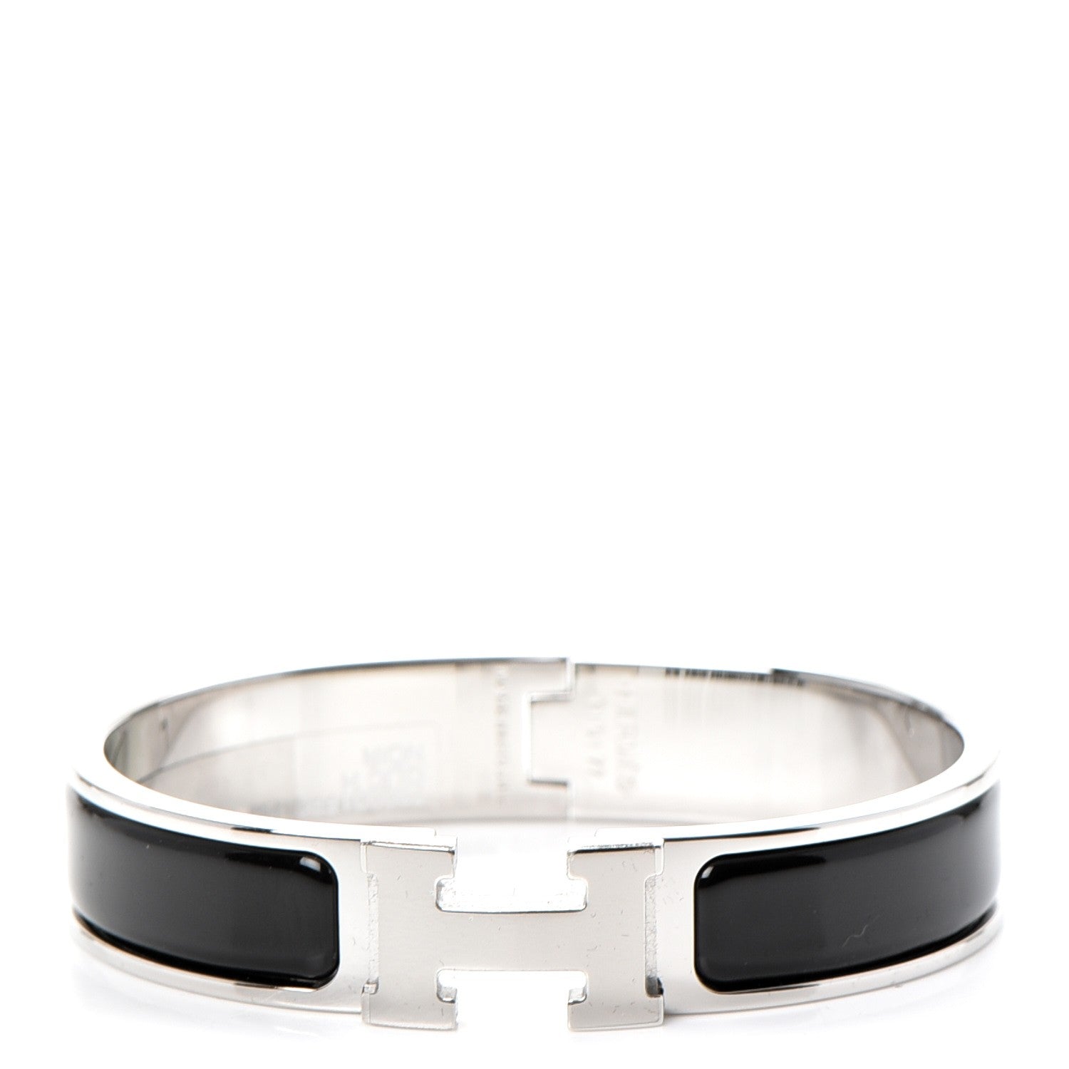 Hermes Enamel Narrow Clic Clac H Bracelet PM Black 1 of 4