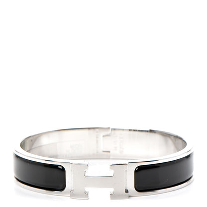 Hermes Enamel Narrow Clic Clac H Bracelet PM Black 1 of 4