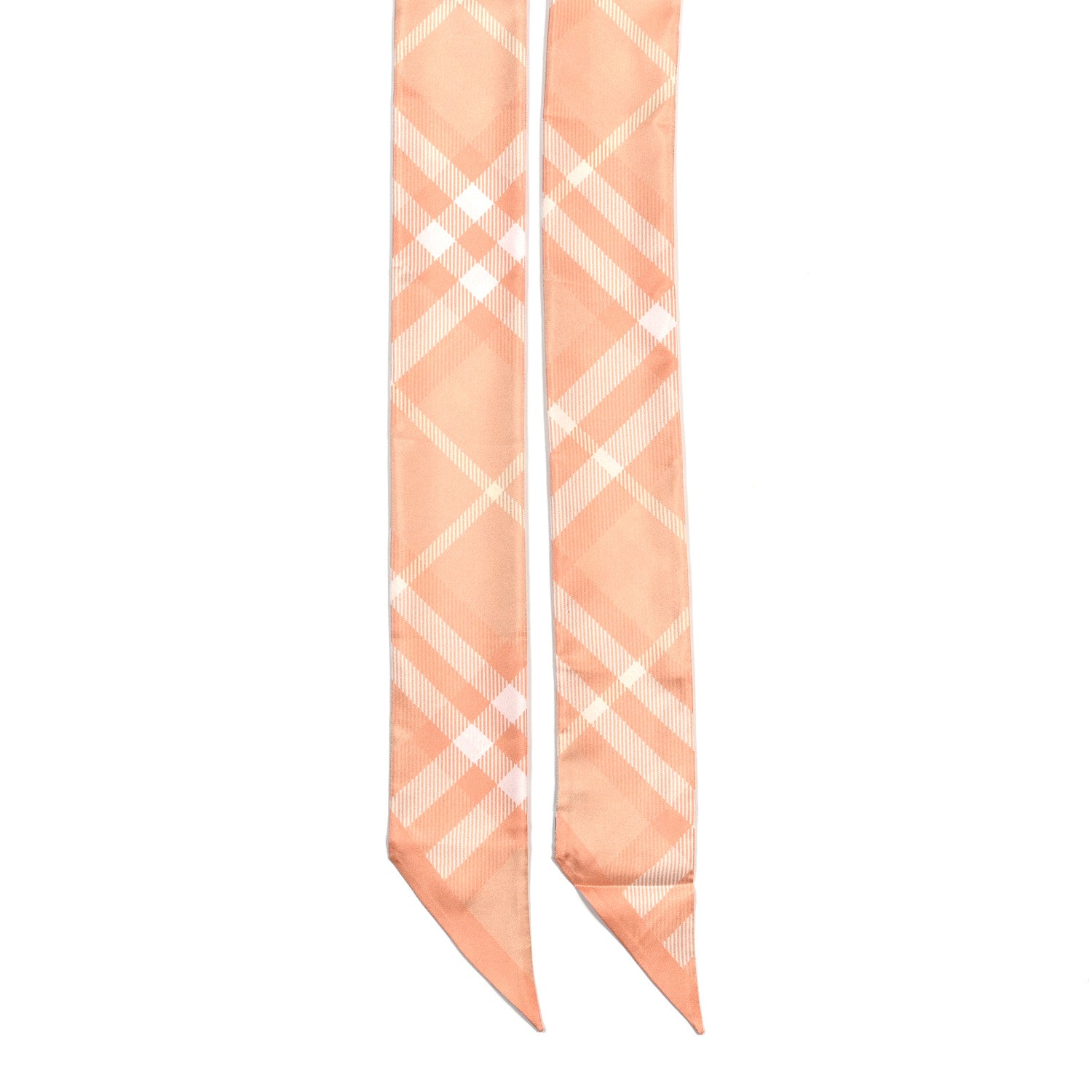 Burberry Silk Vintage Check Print Skinny Scarf Peach 2 of 3