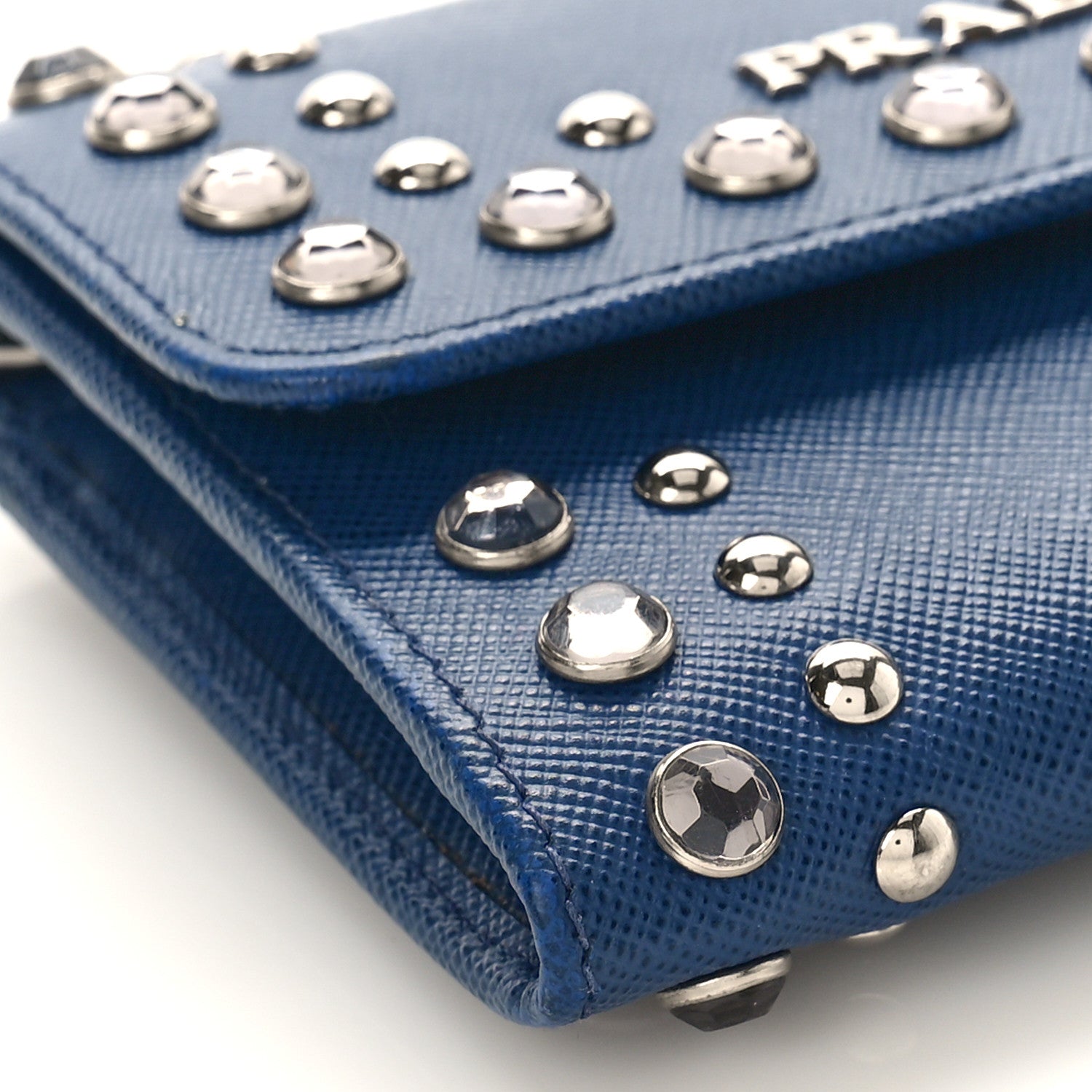 Prada Saffiano Crystal Card Holder 6 of 7