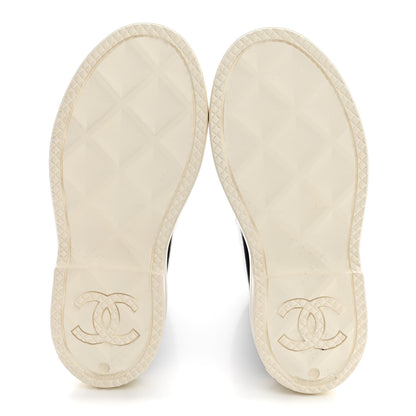 Chanel Caoutchouk CC High Boots 37 Black White 5 of 9