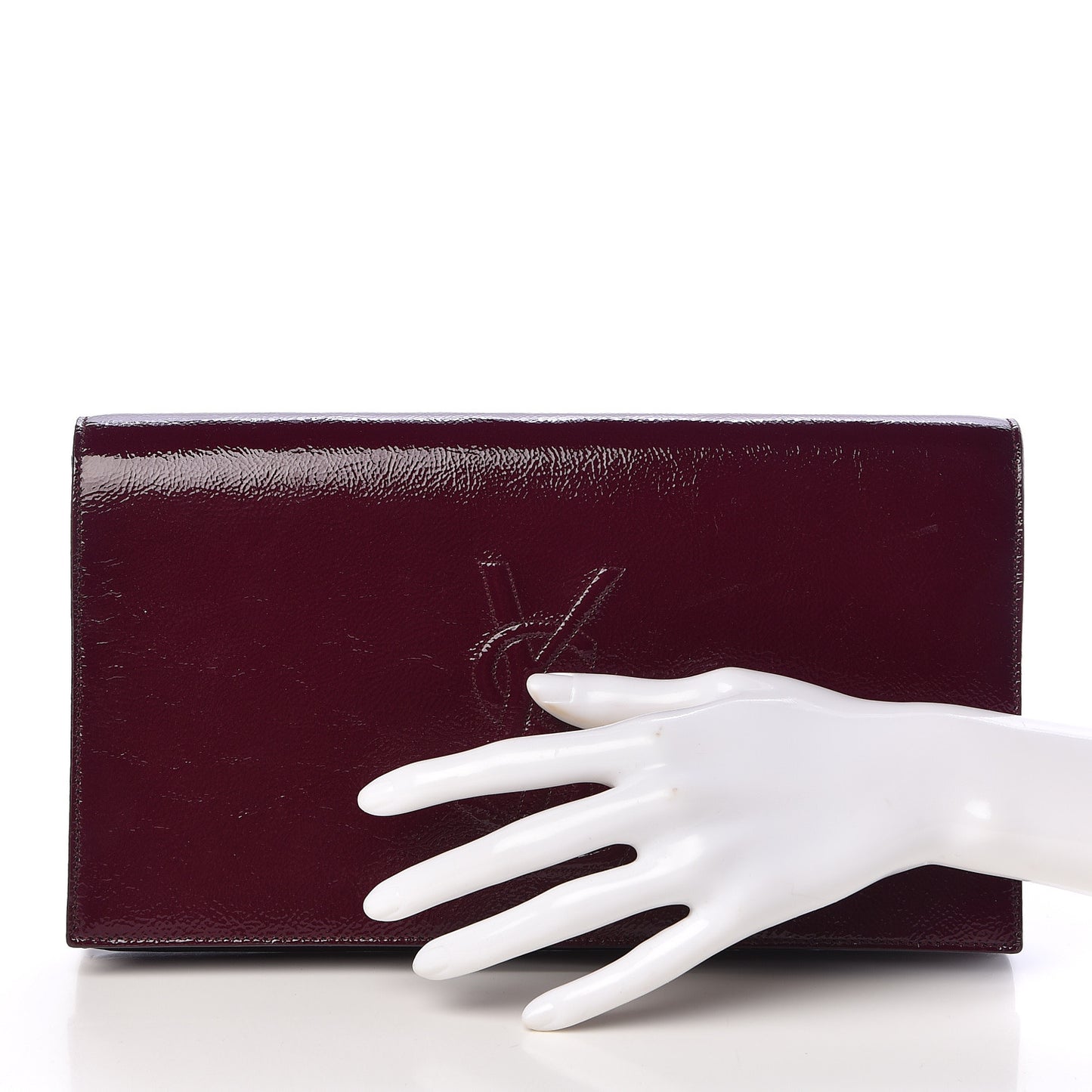 Textured Patent Monogram Large Belle De Jour Clutch Purple
