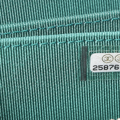 Chanel Metallic Caviar Quilted Zip Coin Purse Green 7 of 8