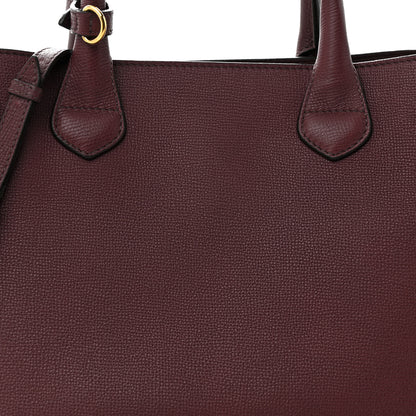 Burberry Derby Calfskin House Check Medium Banner Tote Mahogany Red 9 of 13