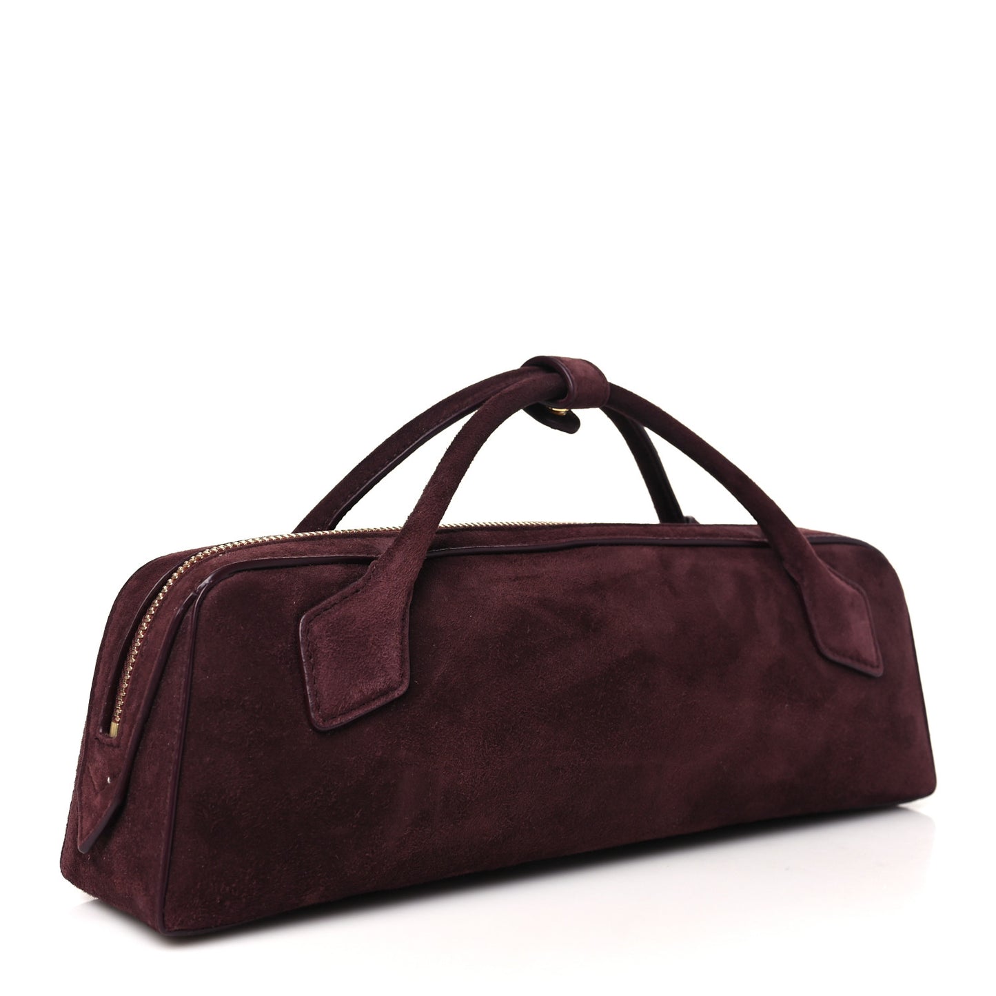 Suede Goatskin Teckel Clutch Rouge Grenat