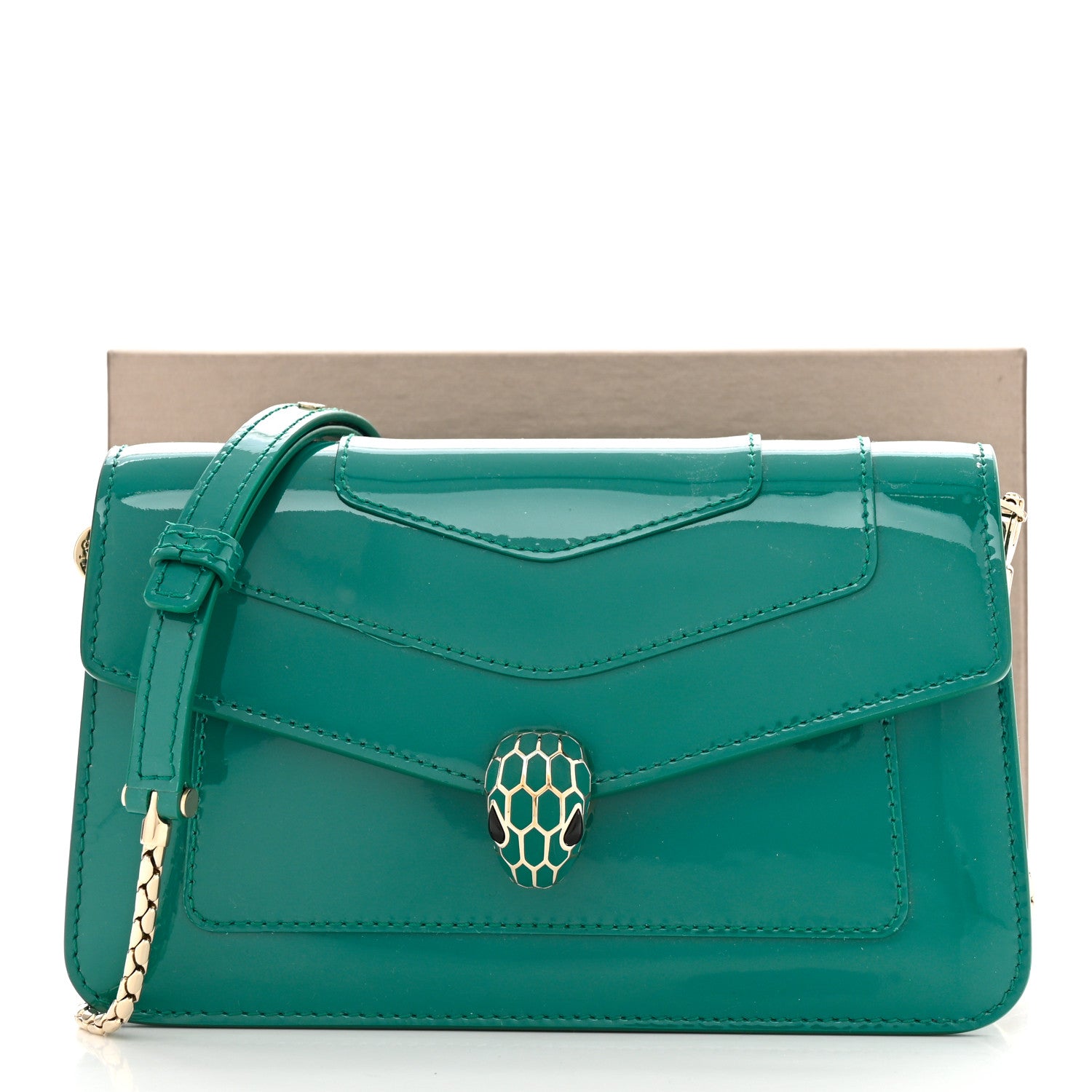 Bulgari Patent Serpenti Forever Crossbody Emerald 10 of 10
