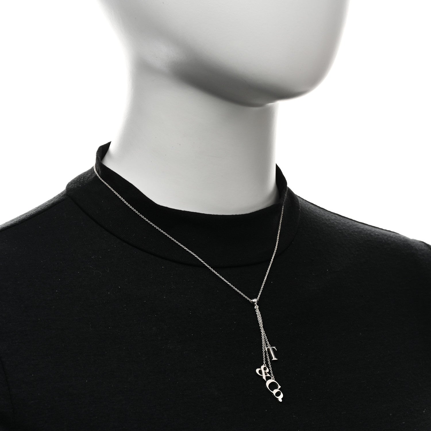 Tiffany Sterling Silver Letters Lariat Necklace 2 of 6