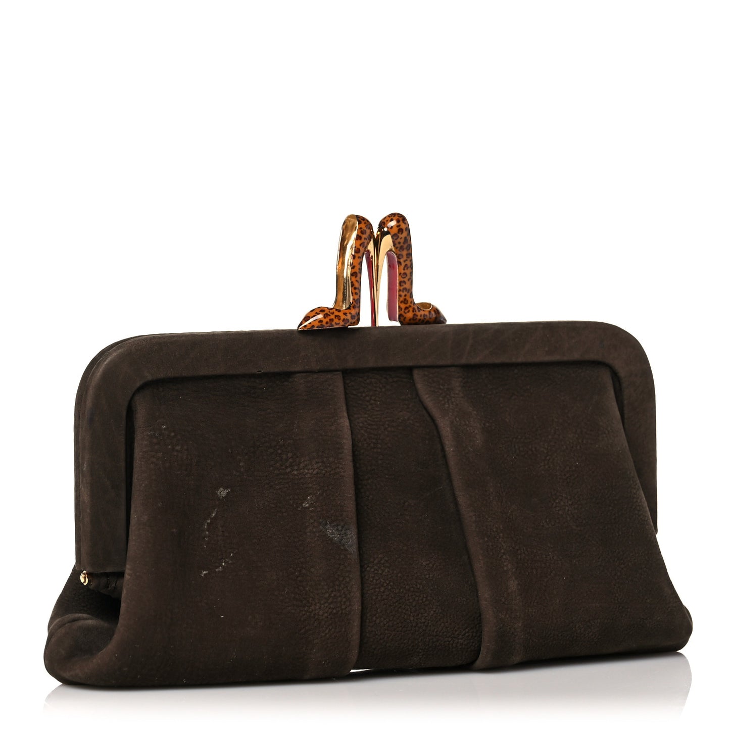 Suede Miss Loubi Clutch Clutch Brown