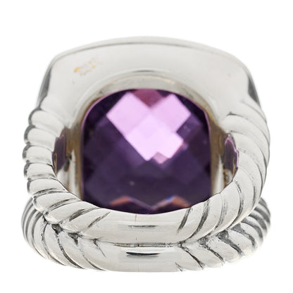 David Yurman Sterling Silver Diamond Amethyst 17mm Albion Ring 51 5.75 4 of 5