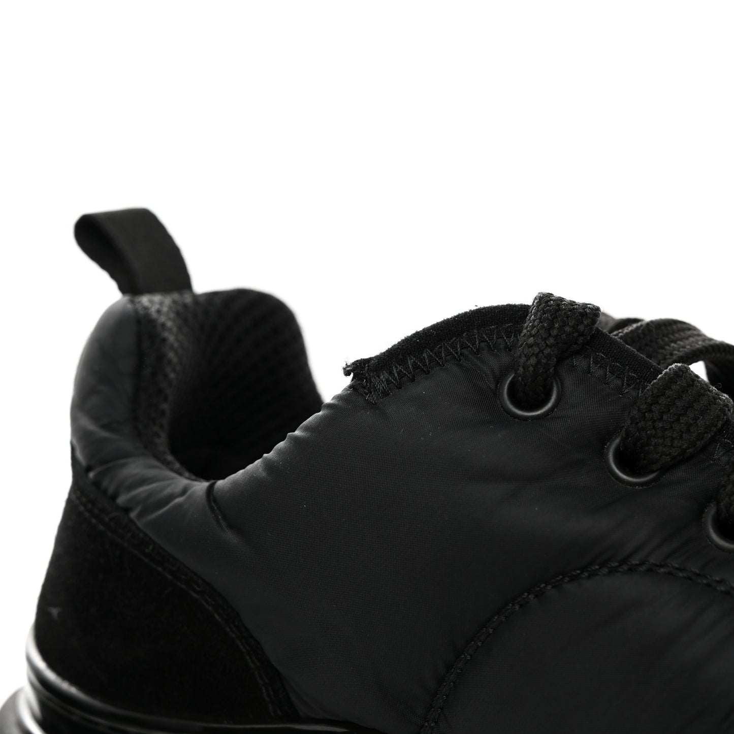 Nylon Suede Calfskin CC Sneakers 38 Black