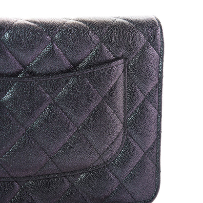 Chanel Iridescent Caviar Quilted Wallet On Chain WOC Black 11 of 12