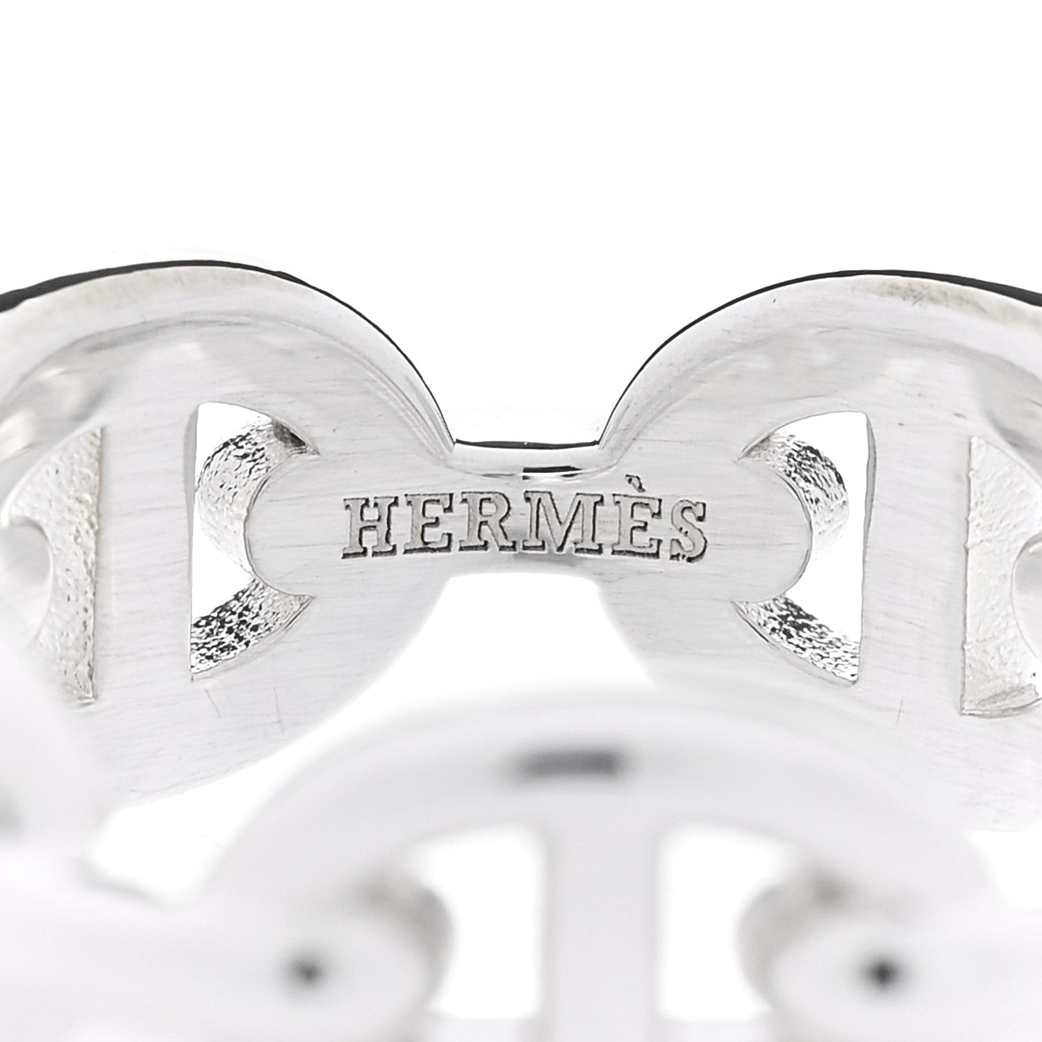 Hermes Sterling Silver PM Chaine d'Ancre Enchainee Band Ring  50 5.25 4 of 8