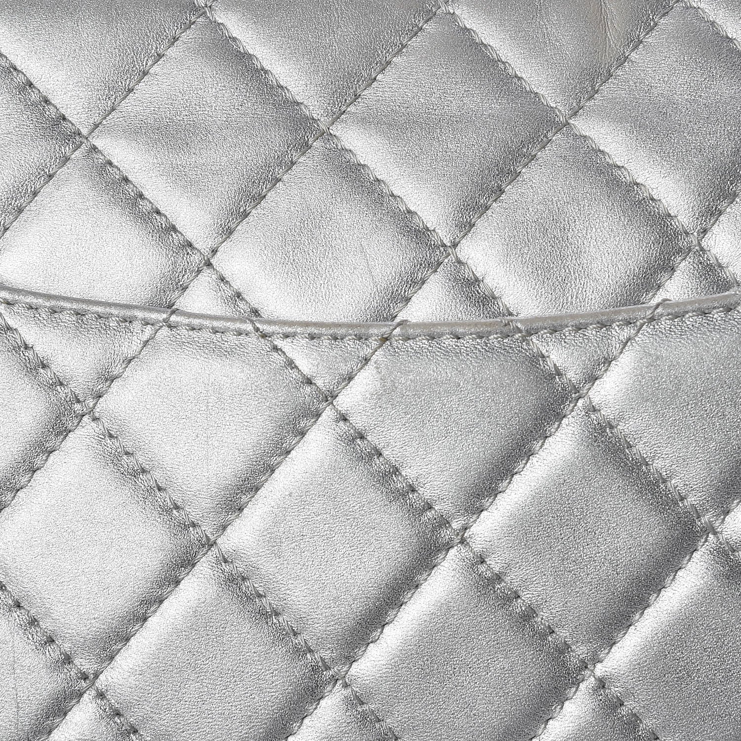 Chanel Metallic Lambskin Quilted Maxi Single Flap Silver 10 of 14