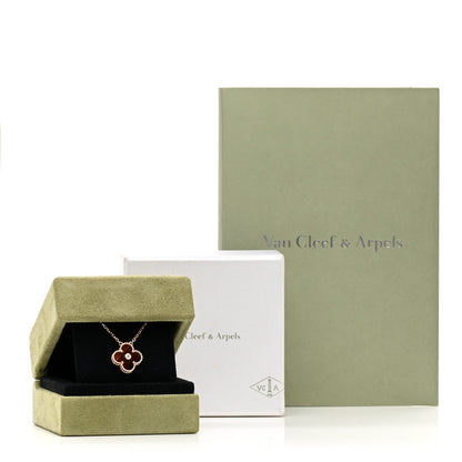 Van Cleef & Arpels 18K Rose Gold Diamond Bulls Eye Vintage Alhambra Pendant Necklace 6 of 6