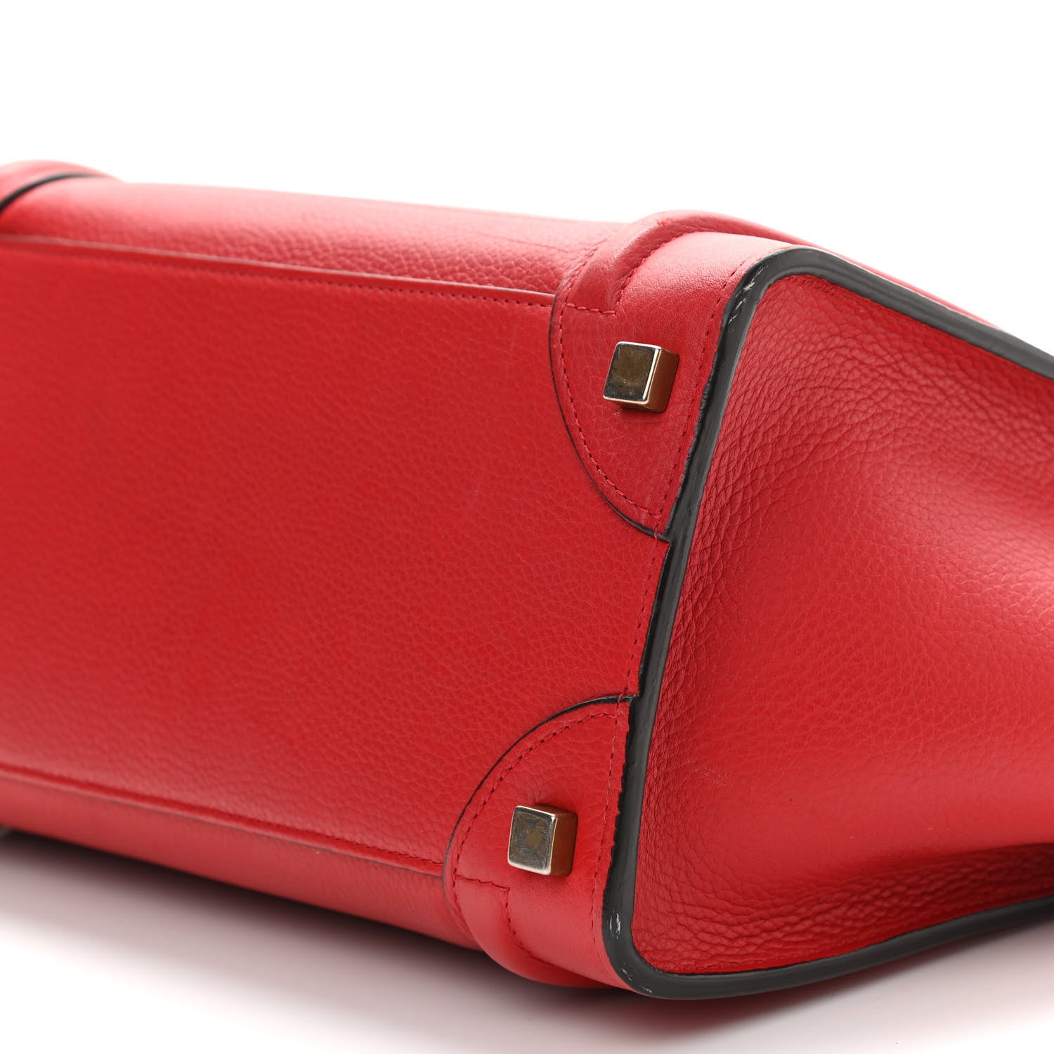 Celine Drummed Calfskin Micro Luggage Red 9 of 12