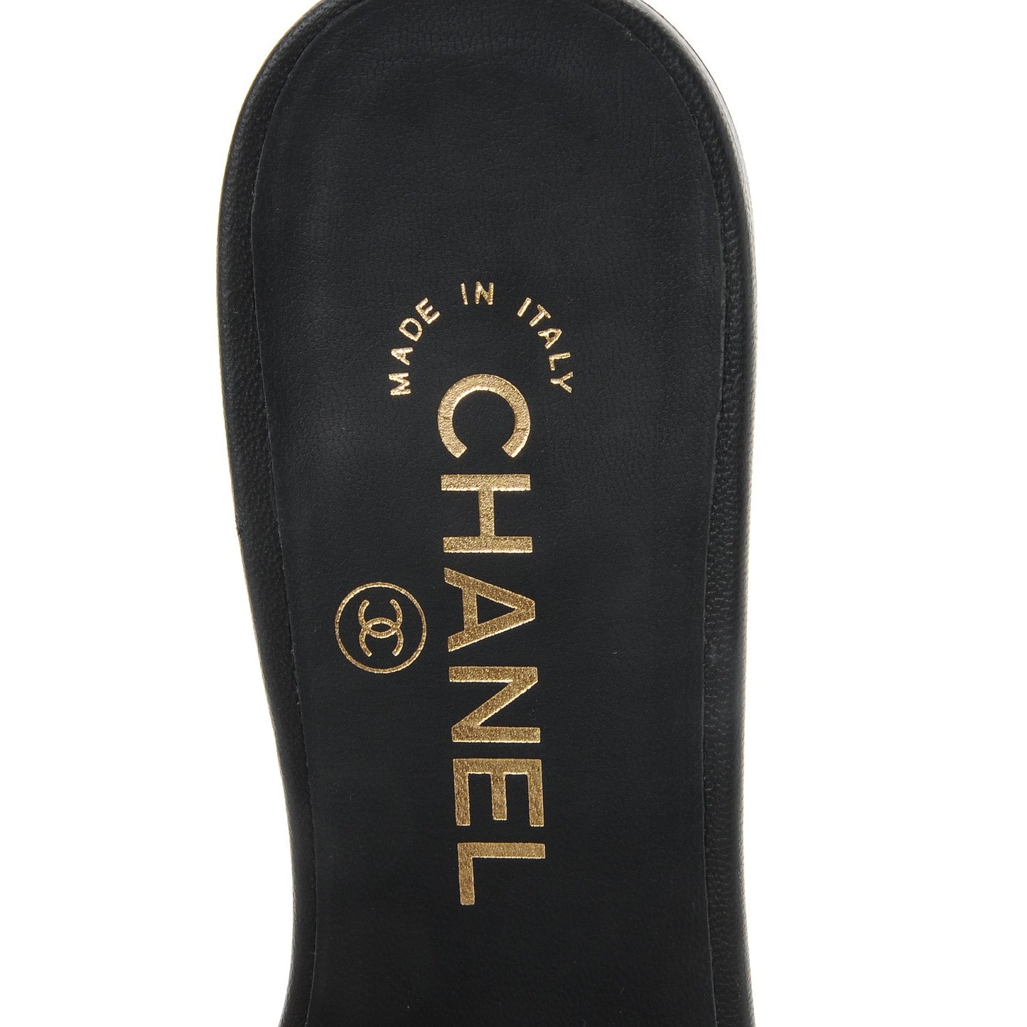 Lambskin Camellia Pearl Slides 35 Black