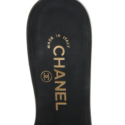 Chanel Lambskin Camellia Pearl Slides 35 Black 7 of 9