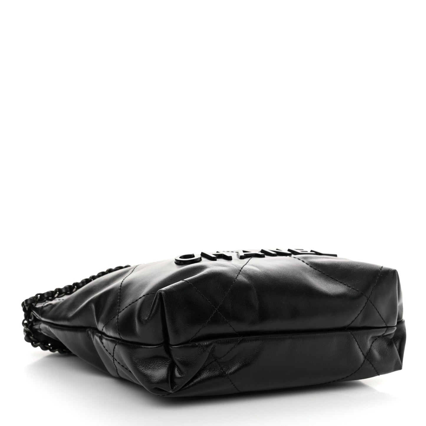 Shiny Calfskin Quilted Mini Chanel 22 So Black