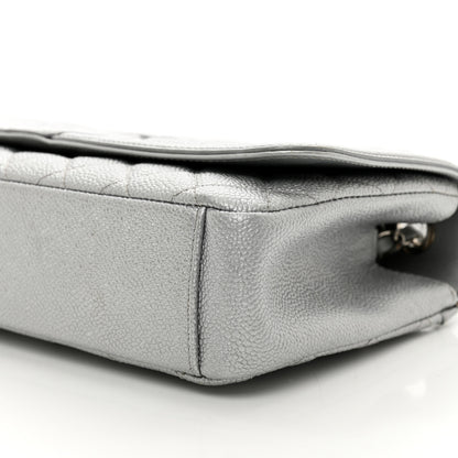 Chanel Metallic Caviar Quilted Medium CC Filigree Flap Silver 10 of 10
