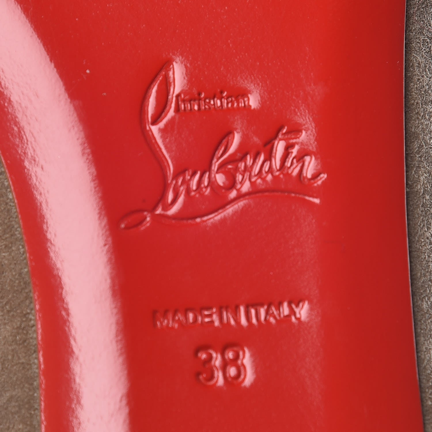 Christian Louboutin Veau Velours Patent Geo Flats 38 Taupe 6 of 7
