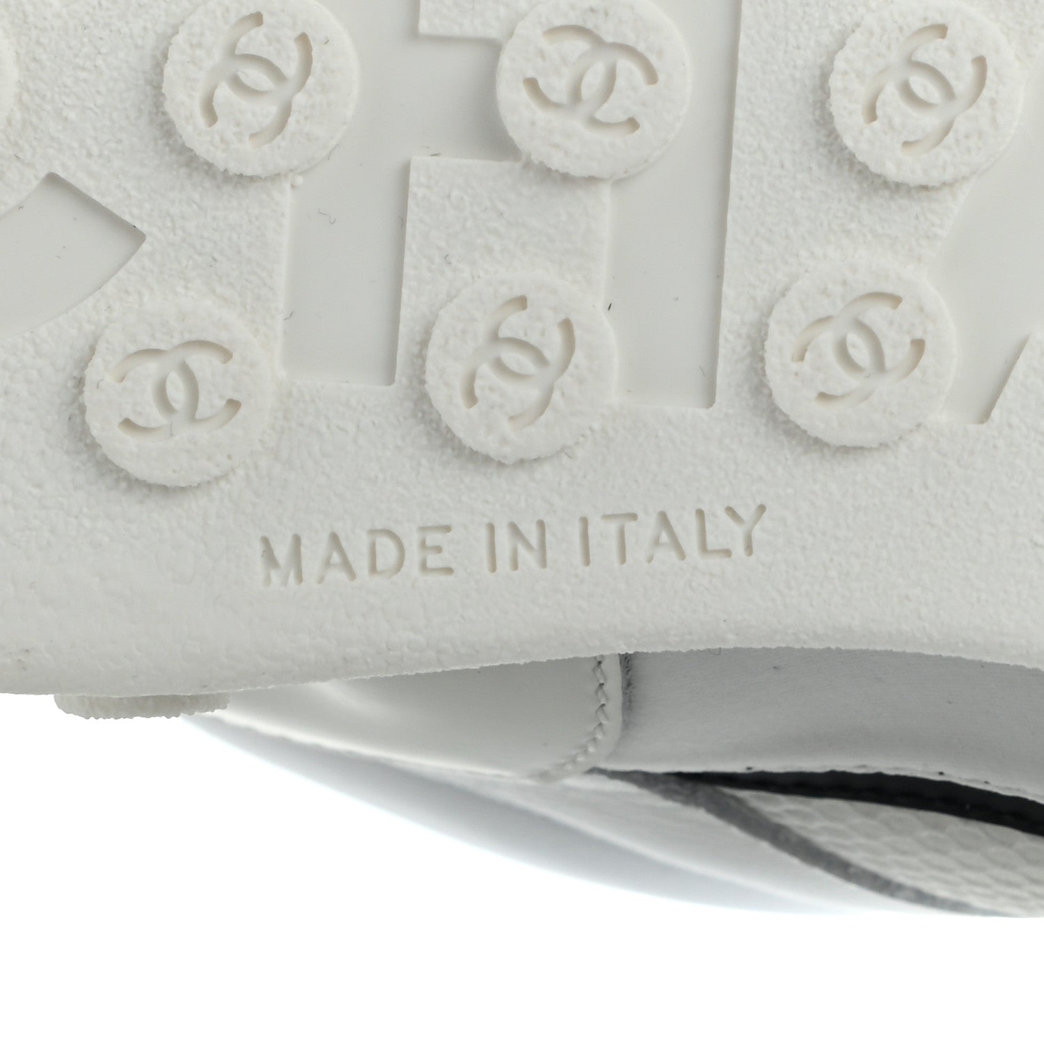 Chanel Calfskin Mesh Lycra Womens Logo High Top Sneakers 37 White 6 of 12