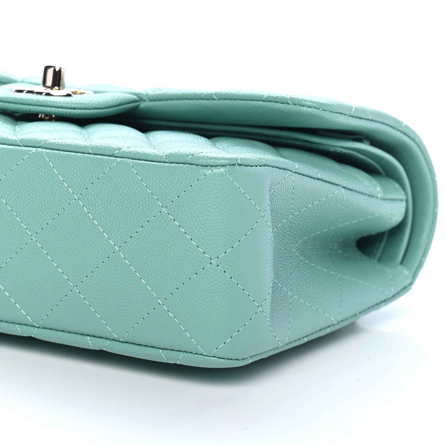 Chanel Caviar Quilted Small Double Flap Light Green 9 of 9