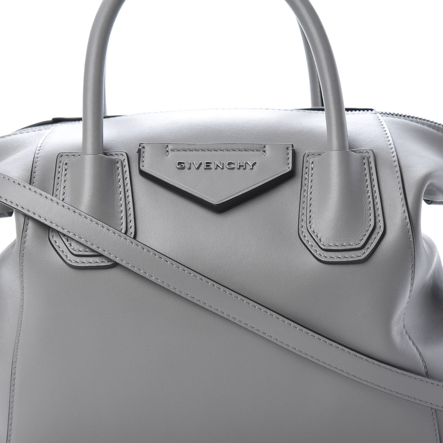 Calfskin Small Soft Antigona Pearl Grey