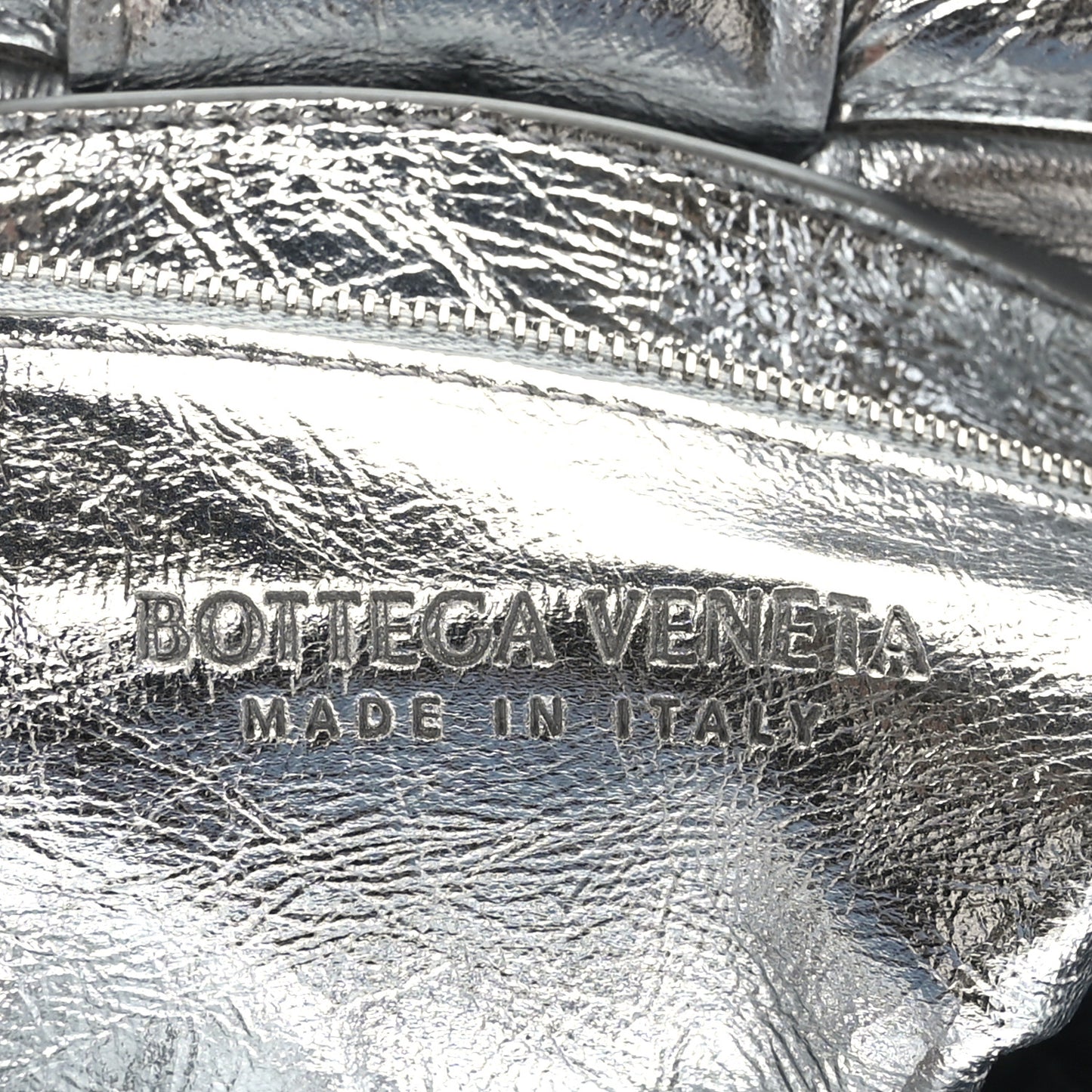 Metallic Lambskin Padded Cassette Crossbody Bag Silver