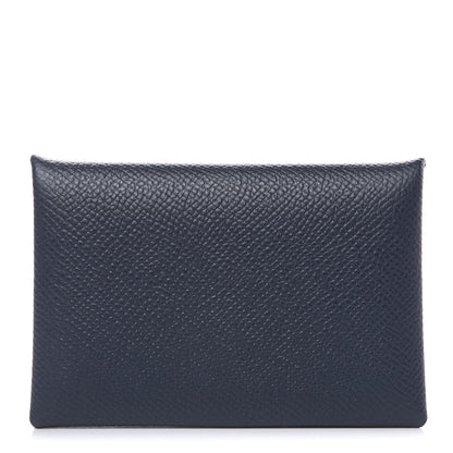 Hermes Epsom Calvi Card Case Bleu Nuit 1 of 7