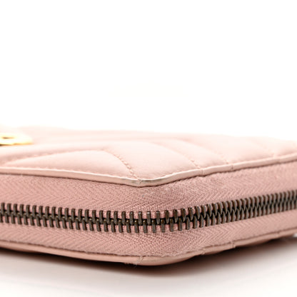 Gucci Calfskin Matelasse GG Marmont Zip Around Wallet Perfect Pink 7 of 8