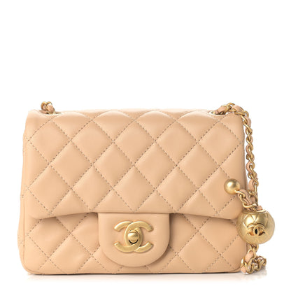 Chanel Lambskin Quilted Mini Pearl Crush Flap Beige 1 of 8