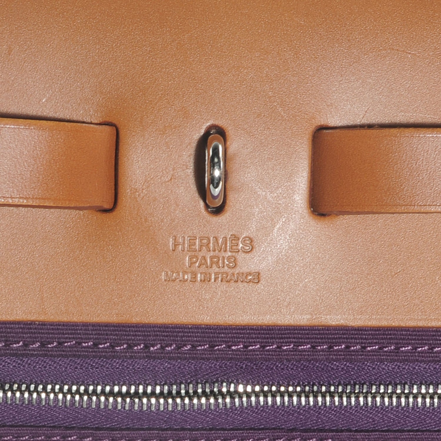 Hermes Toile Herbag Zip PM Cassis Fauve 9 of 9