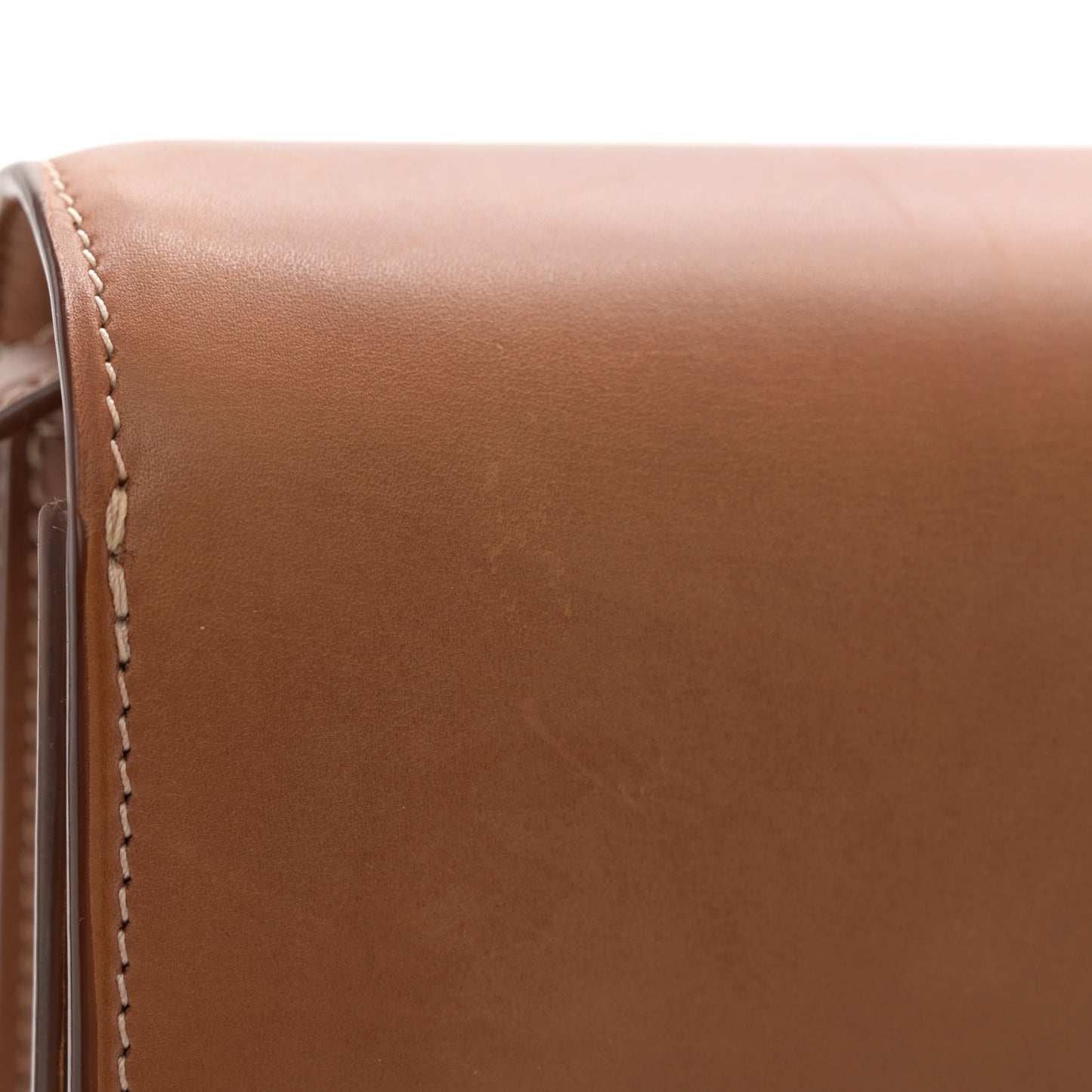 Natural Calfskin Medium Classic Box Flap Bag Tan