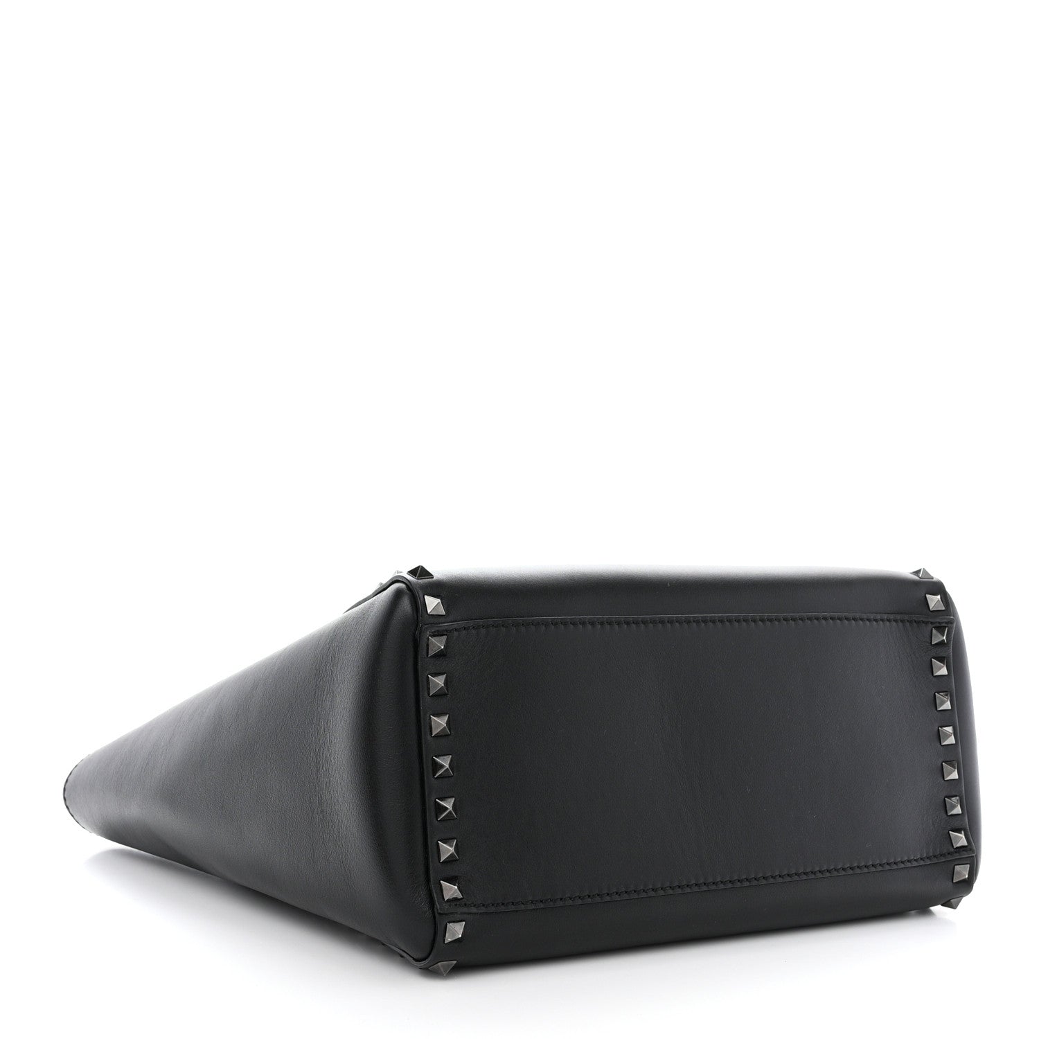 Valentino Garavani Vitello Rockstud Double Handle Tote Black 4 of 11