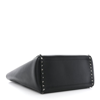 Valentino Garavani Vitello Rockstud Double Handle Tote Black 4 of 11