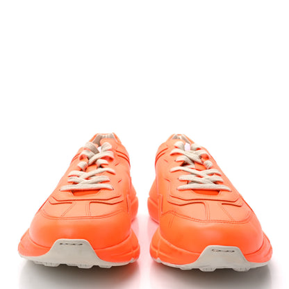 Gucci Apollo Calfskin Mens Rhyton Sneakers 9 New Orange Fluo 2 of 9