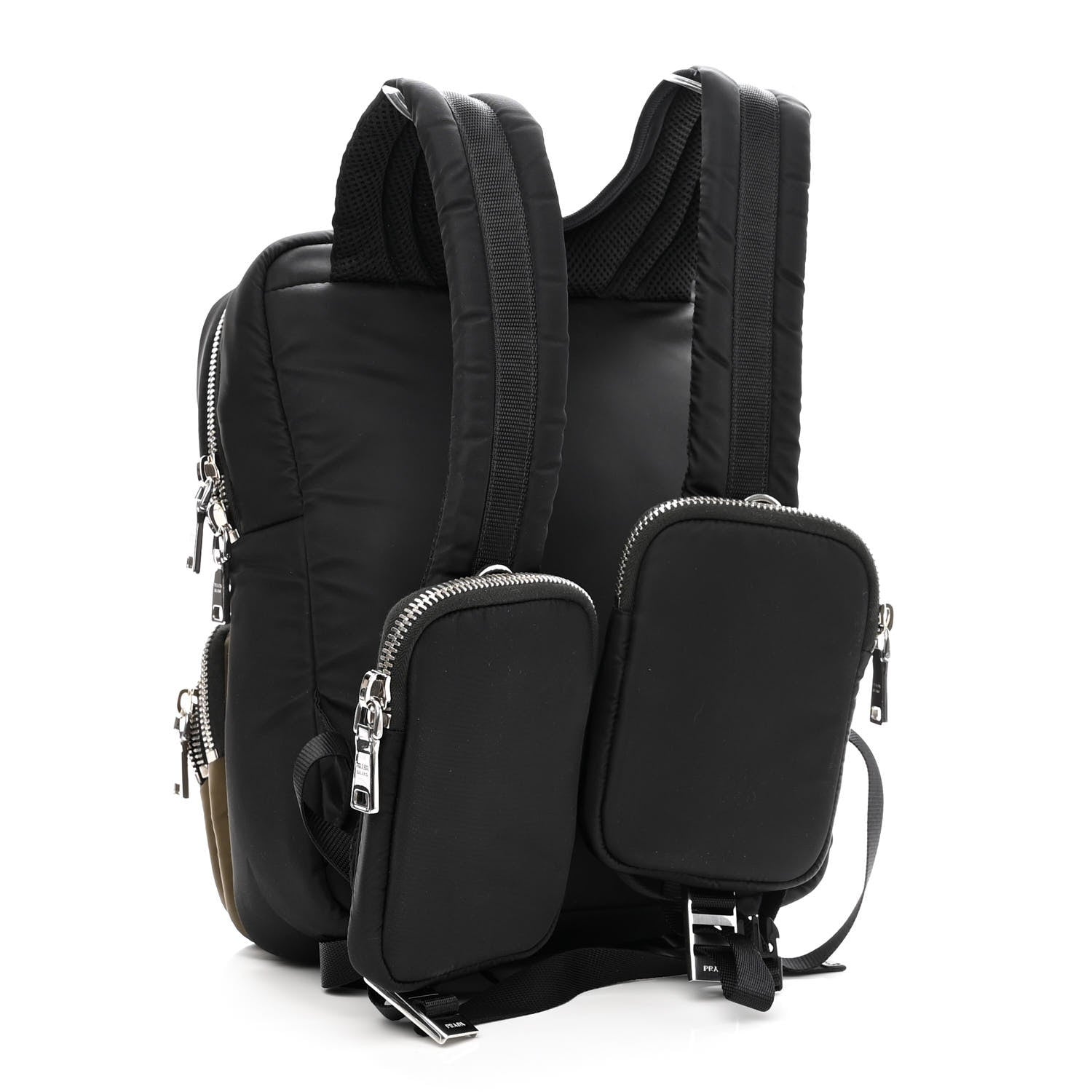 Prada Nylon Medium Boxy Backpack Black Olive 2 of 9