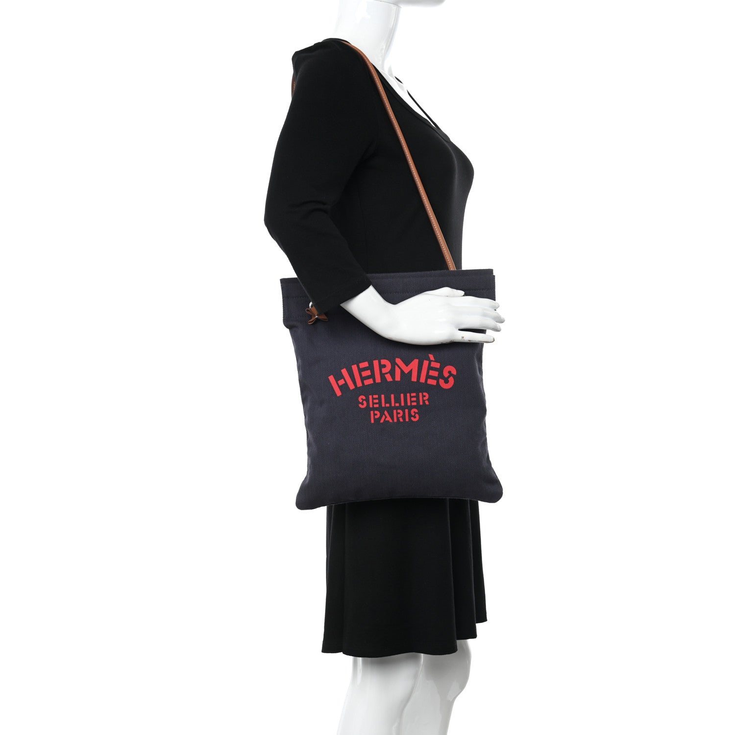 Hermes Canvas Swift Aline Grooming Bag Navy 2 of 10