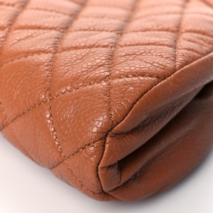 Chanel Caviar Quilted Timeless Clutch Light Brown 10 of 11