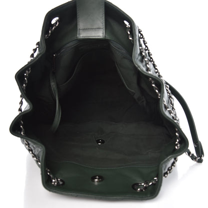 Chanel Lambskin Quilted Large Drawstring Shoulder Bag Green 5 of 14