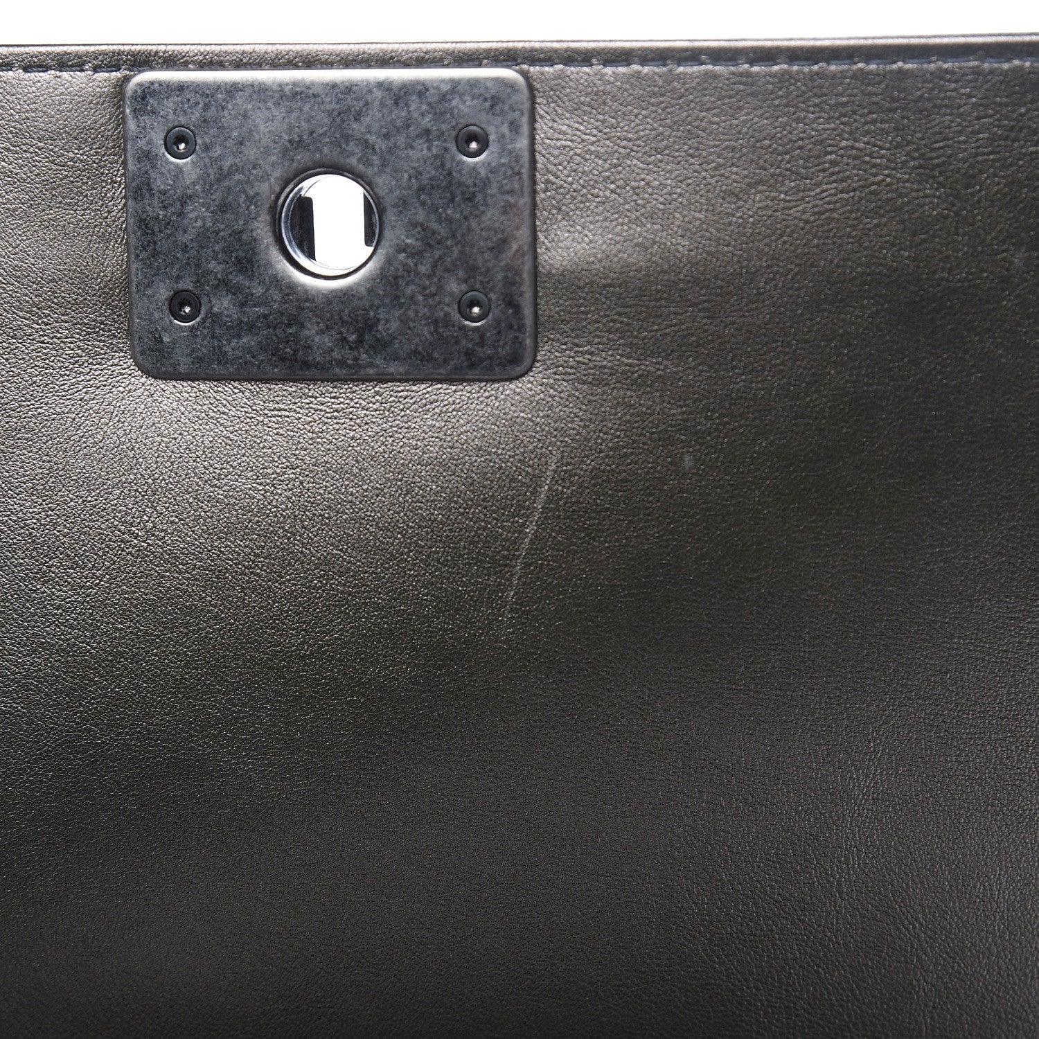 Chanel Metallic Lambskin Perforated New Medium Boy Flap Dark Silver 10 of 11